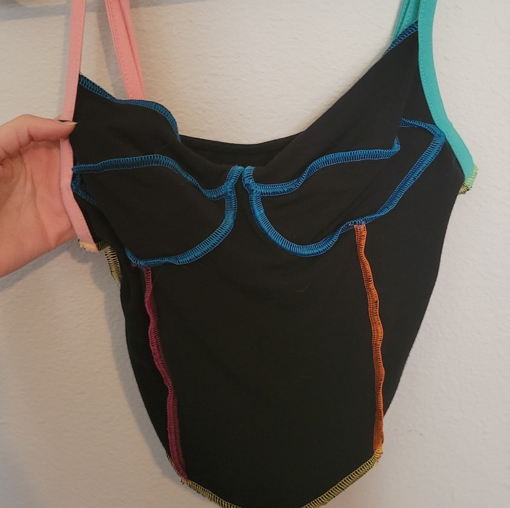 Omighty Rainbow Seam Cropped Tank